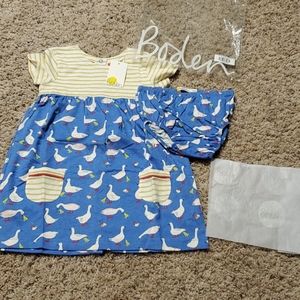 NWT Baby Boden spring pocket dress w/ diaper cover